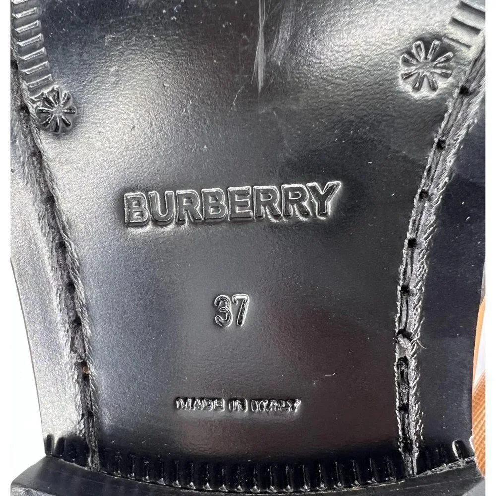 BURBERRY Women's Broadbrook Brown Nova Check Silver Hardware Loafers Siz… - Picture 8 of 14